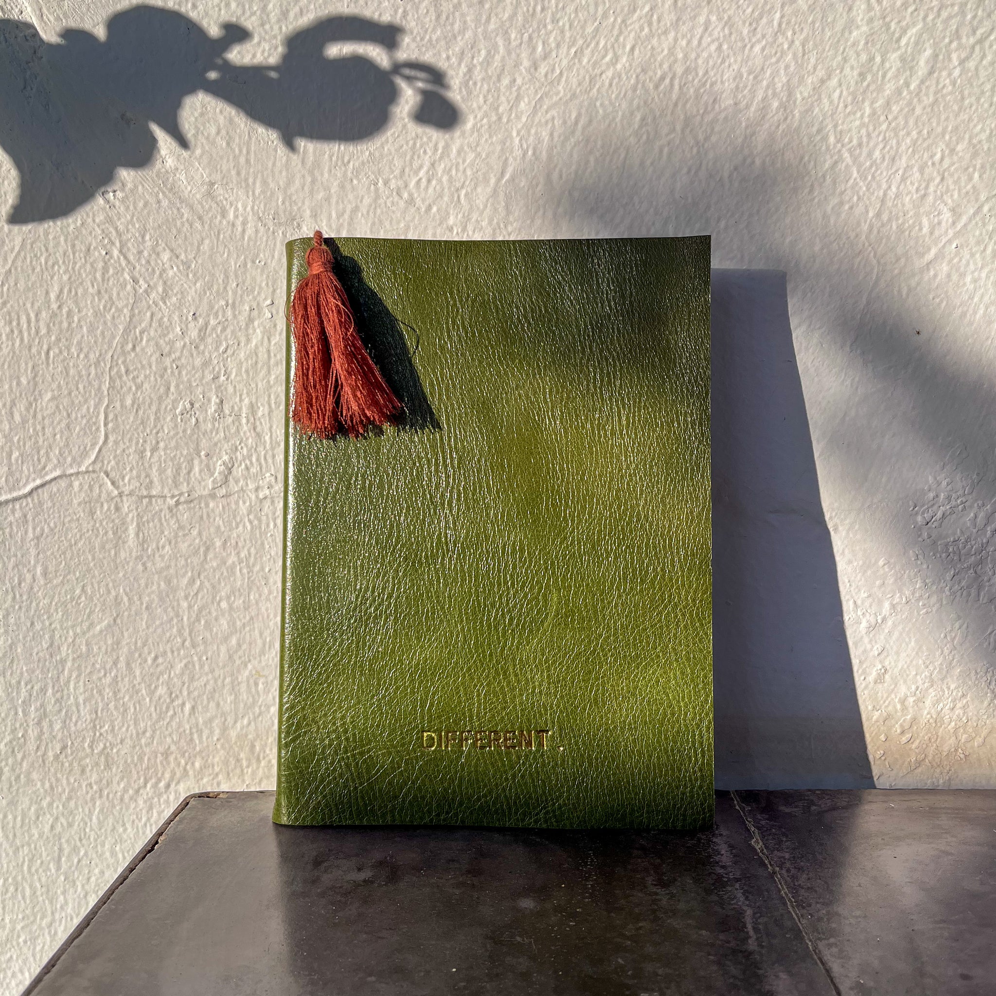 Green Leather Covered Note Book