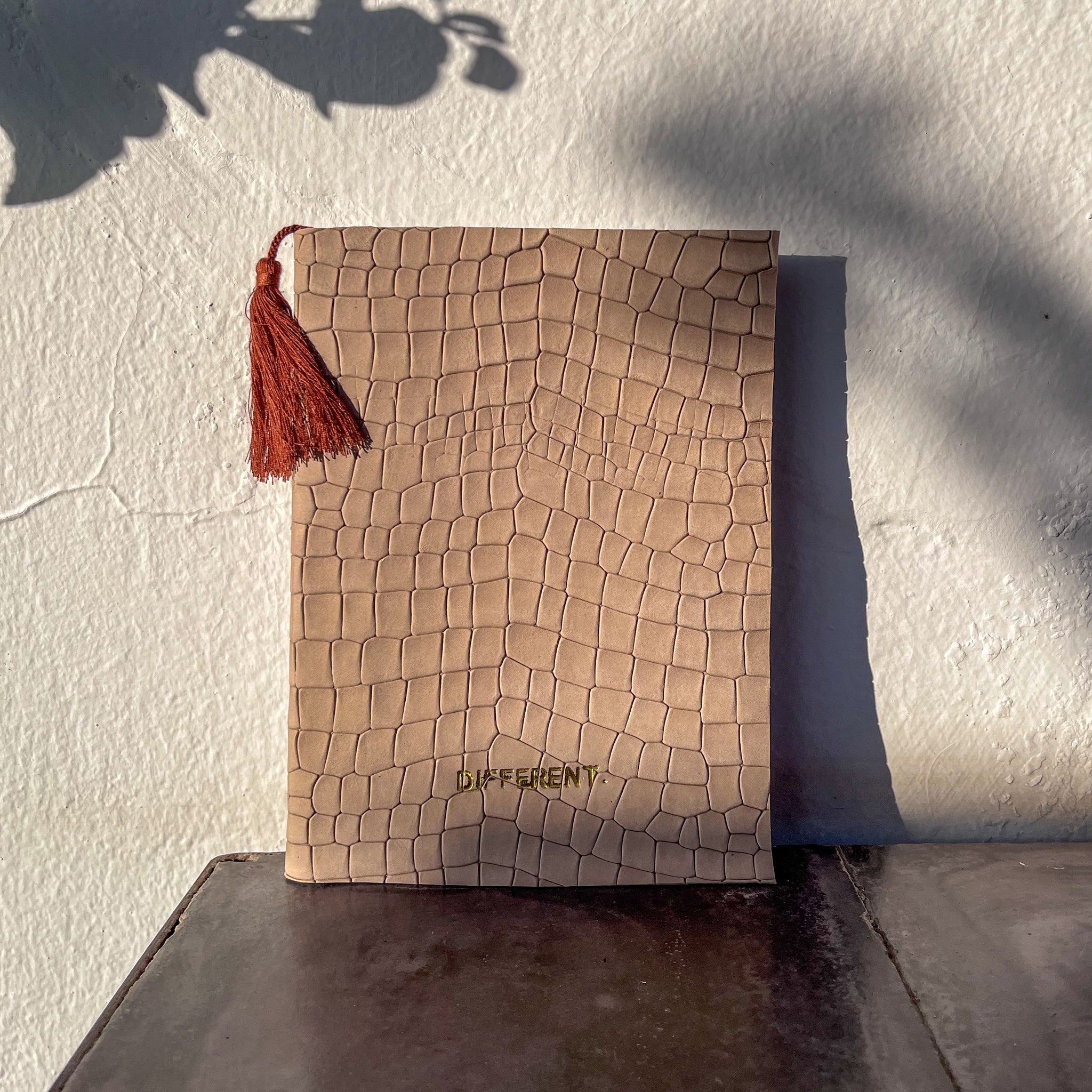 Beige Croc Leather Covered Note Book