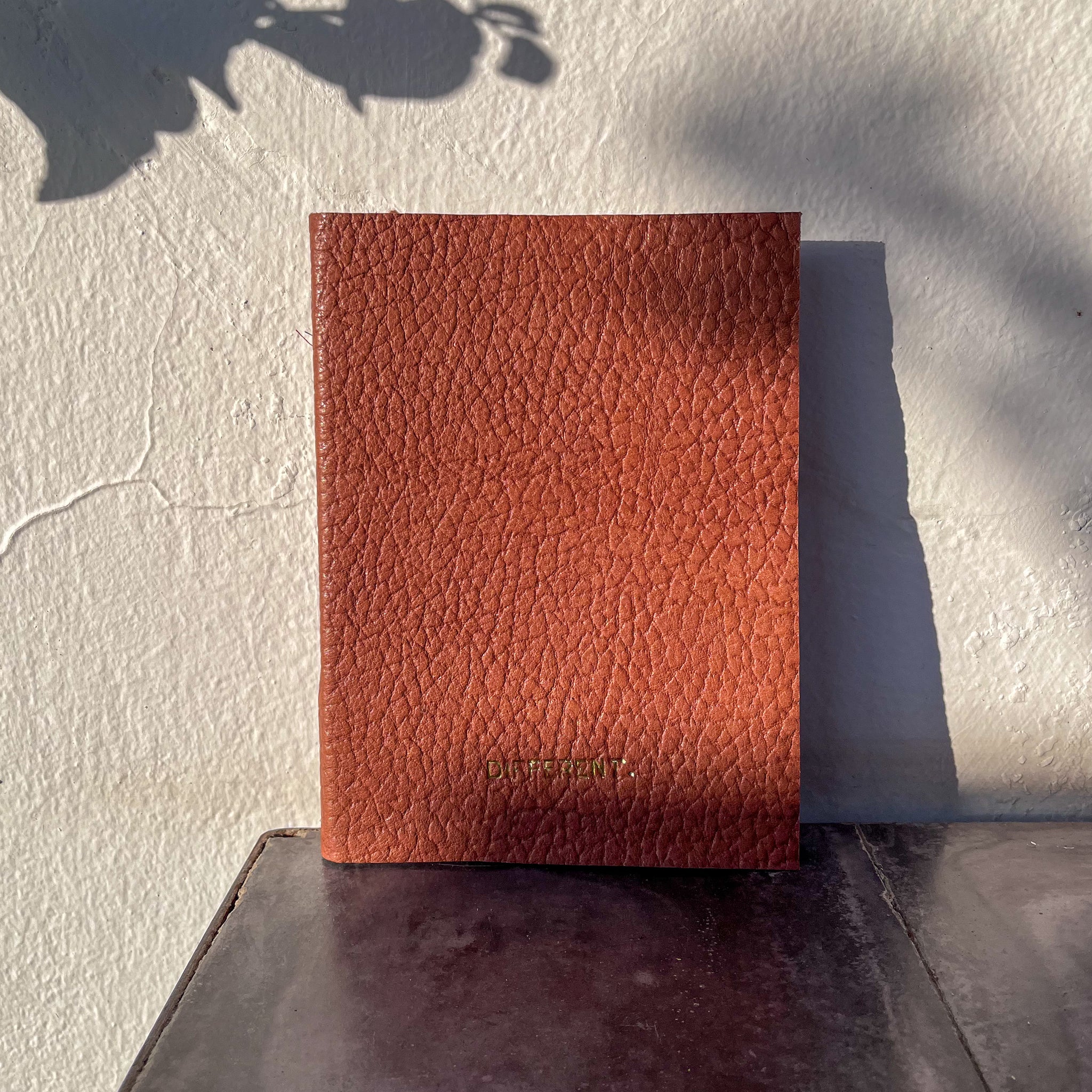 Orange Leather Covered Note Book