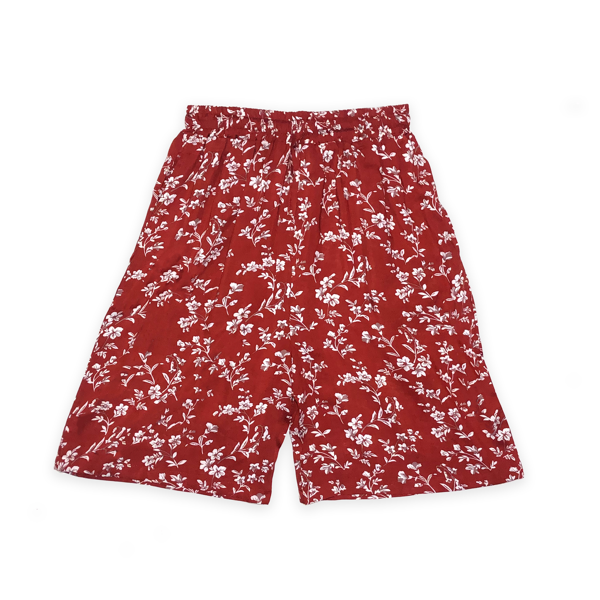 RED AND WHITE FLOWERS SHORTS